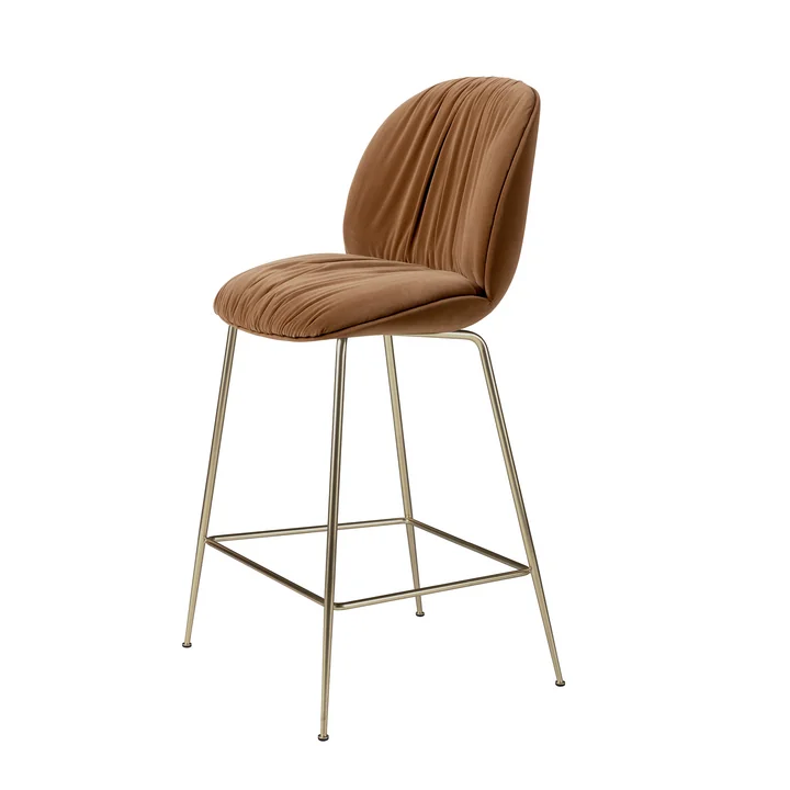 Gubi - Beetle Soft Counter Chair, Vollpolsterung, Messing antik / Sunday (112)