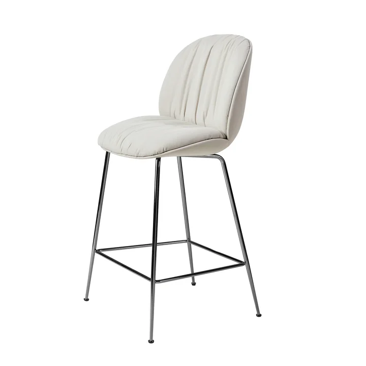 Gubi - Beetle Soft Counter Chair, Vollpolsterung, Chrom schwarz / Reales (001)