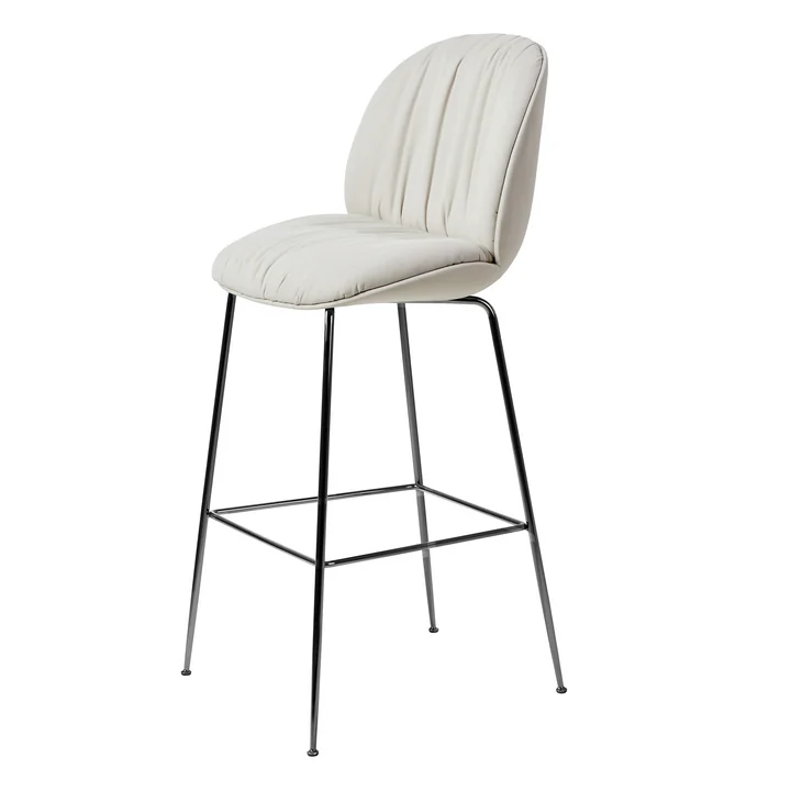 Gubi - Beetle Soft Bar Chair, Vollpolsterung, Chrom schwarz / Reales (001)