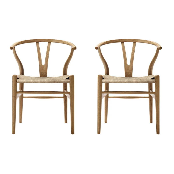Carl Hansen - CH24 Wishbone Chair, Eiche geölt / Naturgeflecht (2er-Set)