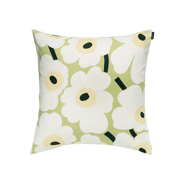 Marimekko - Pieni Unikko Kissenbezug 50 x 50 cm, pear / off white / melon