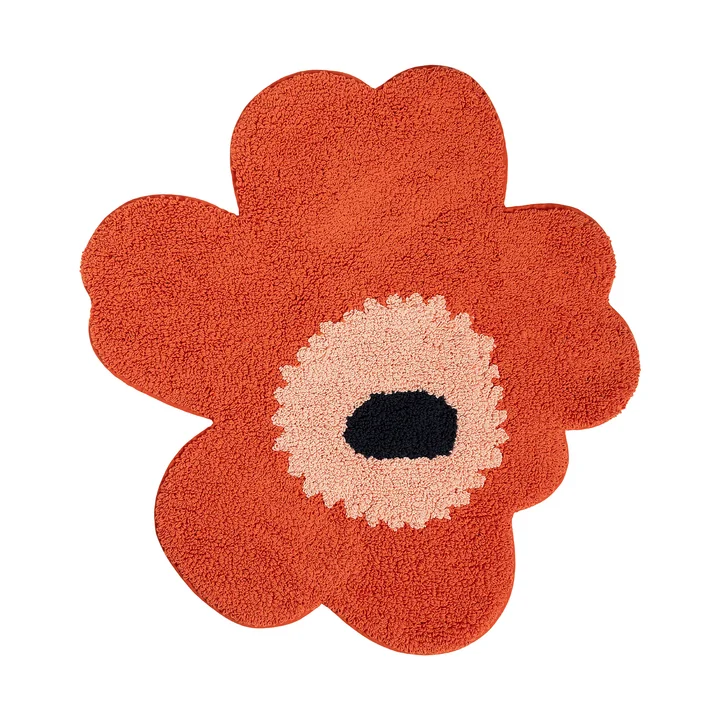 Marimekko - Unikko Badematte, 73 x 74 cm, orange red / powder / charcoal