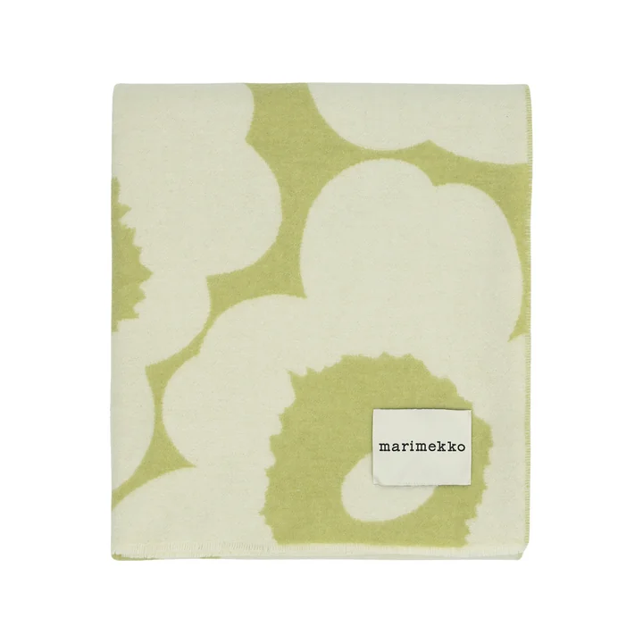Marimekko - Unikko Wolldecke, 130 x 170 cm, pear / off white