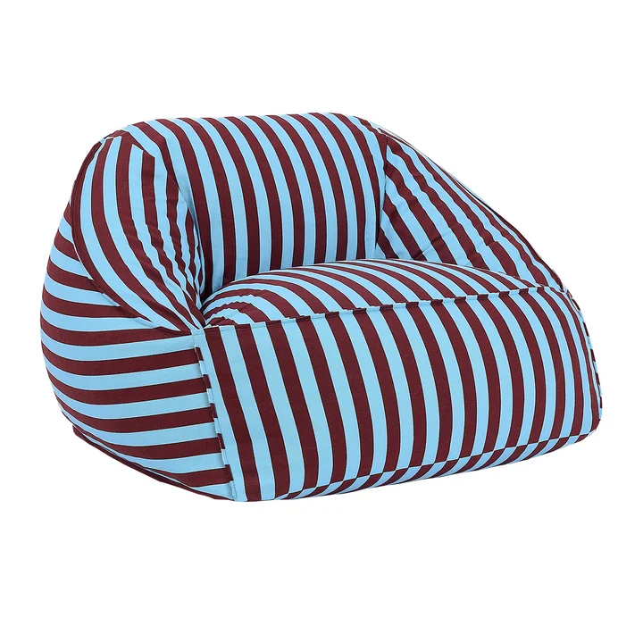 Nobodinoz - Ziggy Armchair Sitzsack (für Erwachsene), burgundy blue stripes