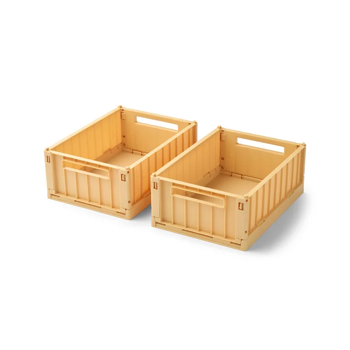 LIEWOOD - Weston Aufbewahrungsbox, 25 x 18 x 9,5 cm, lemon yellow (2er-Set)
