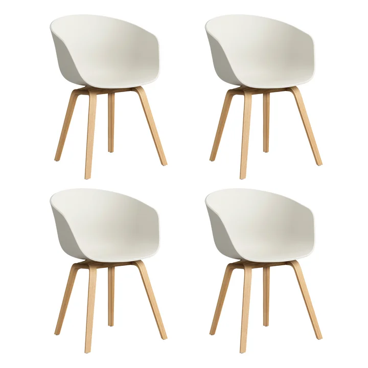 HAY - About A Chair AAC 22, Eiche lackiert / melange cream 2.0 (Kunststoffgleiter) (4er Set)
