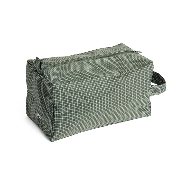 HAY - Grid Wash Bag M, dunkelgrün