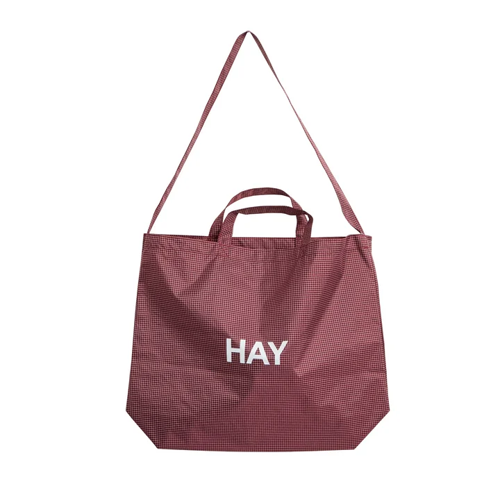 HAY - Grid Crossover Bag M, burgundy