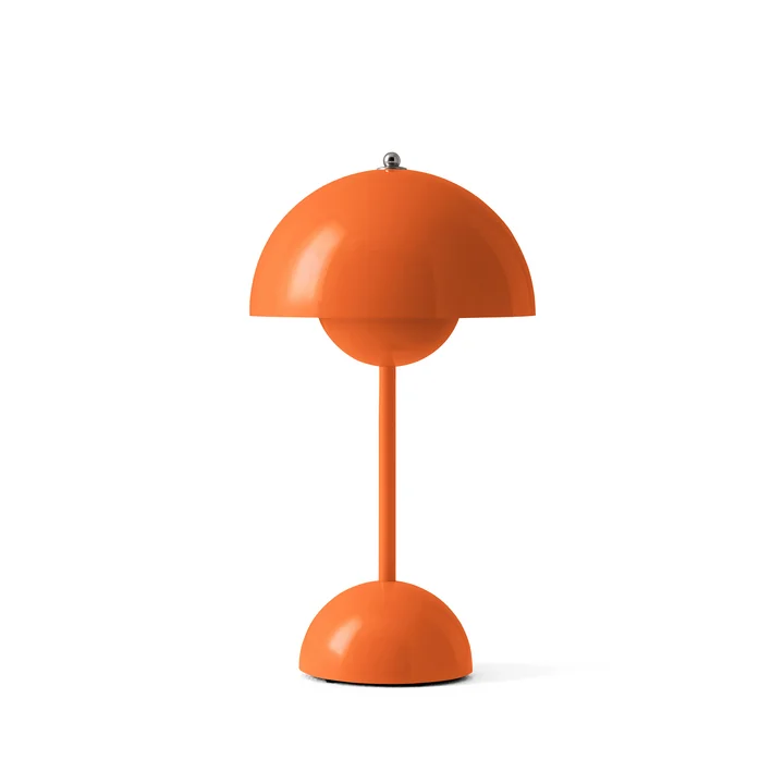 Flowerpot Akku Tischleuchte VP9 mit magnetischem Ladekabel, zesty orange