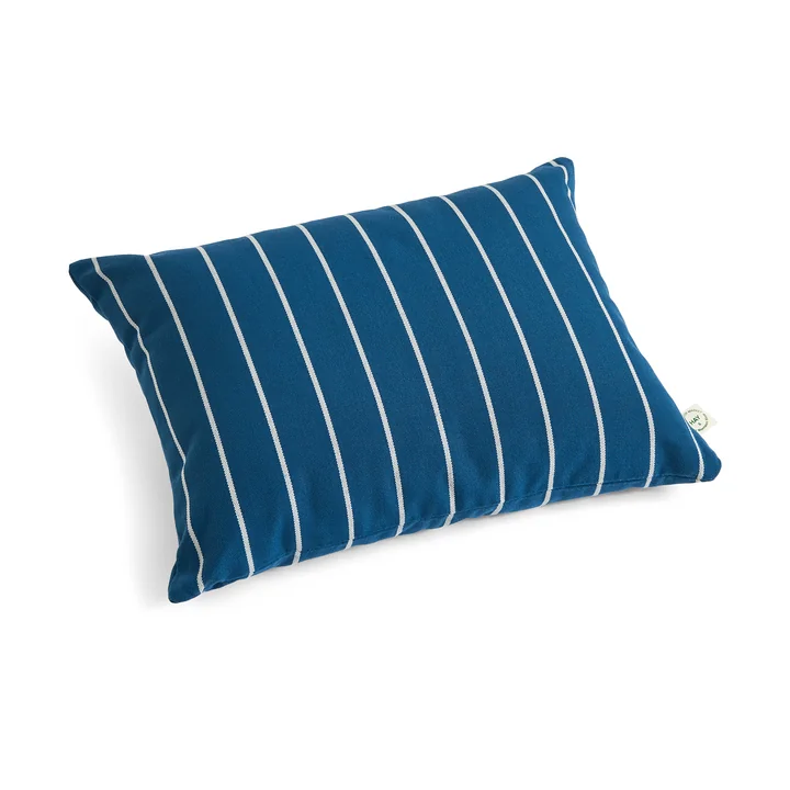 Outdoor Market Kissen 45 x 35 cm, blau mit beigen Streifen