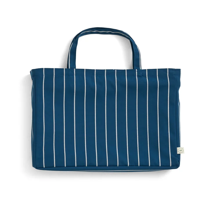 HAY - Outdoor Market Klapphocker, blau mit beigen Streifen