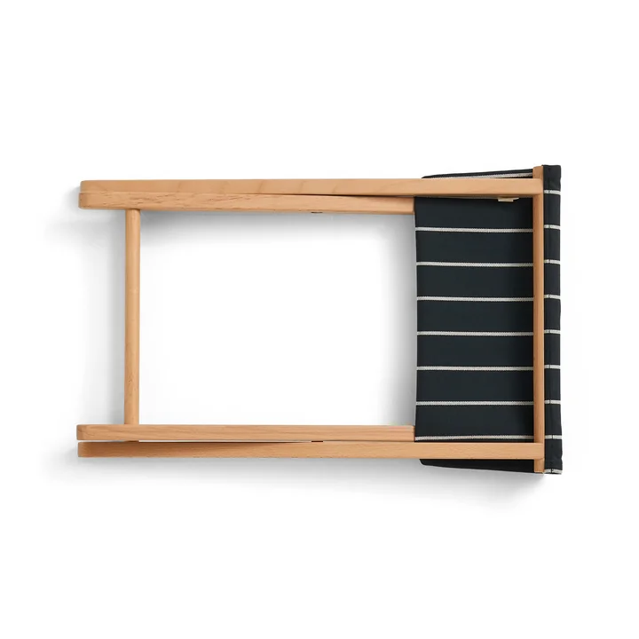 HAY - Outdoor Market Klapphocker, schwarz mit beigen Streifen