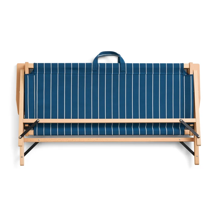 HAY - Outdoor Market Klappsofa, blau mit beigen Streifen