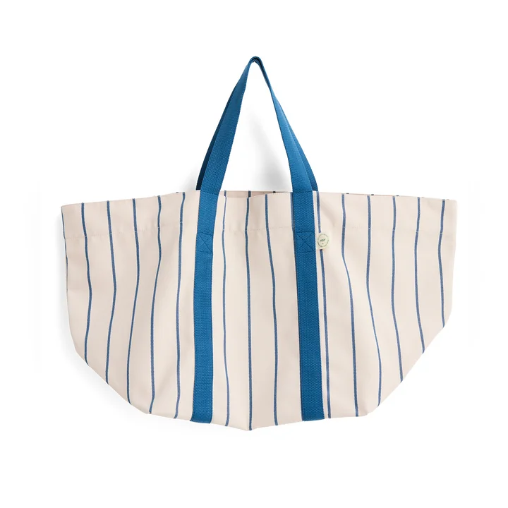 HAY - Outdoor Market Picknick Tasche M, beige mit blauen Streifen