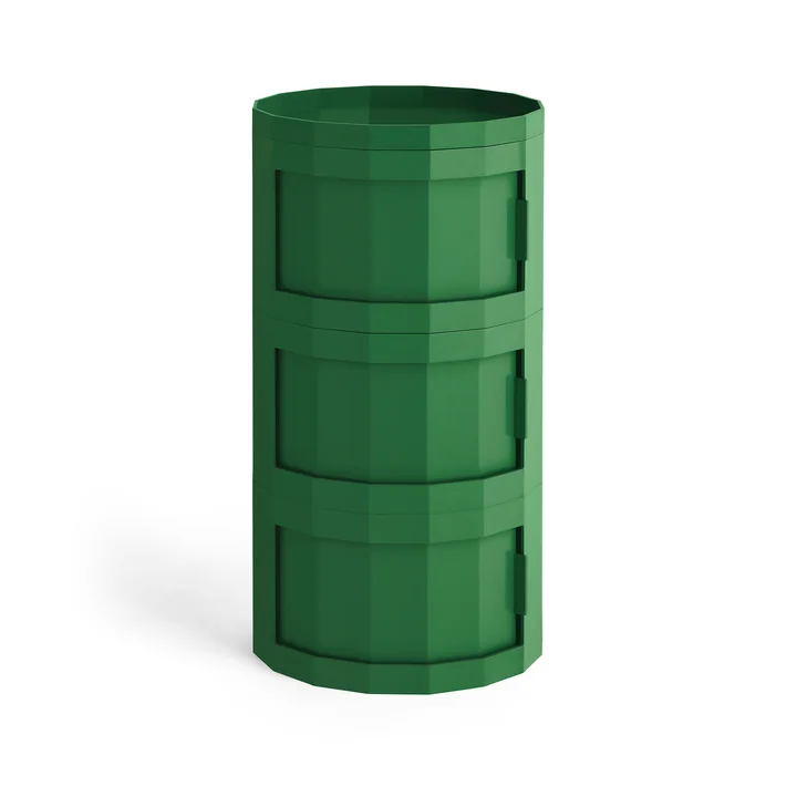 HAY - Facet Cabinet 30 mit Füßen und Rollen, spinach green