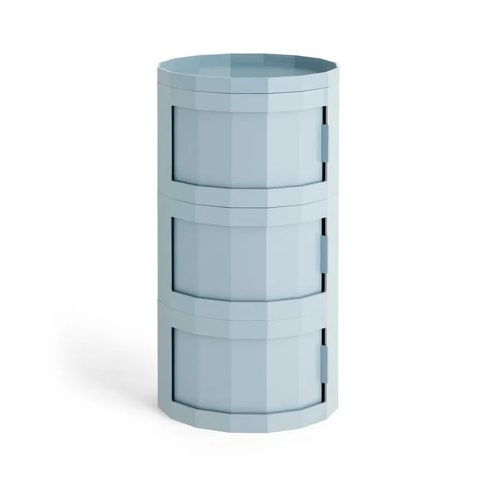 HAY - Facet Cabinet 30 mit Füßen und Rollen, misty blue