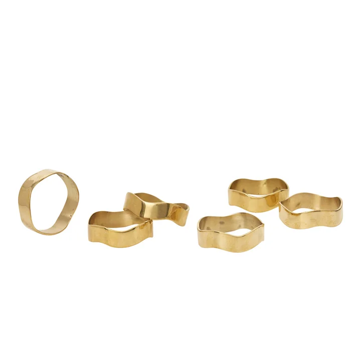 Broste Copenhagen - Zina Serviettenring, Ø4,5 x H0,5 cm, messing (6-Teilig)