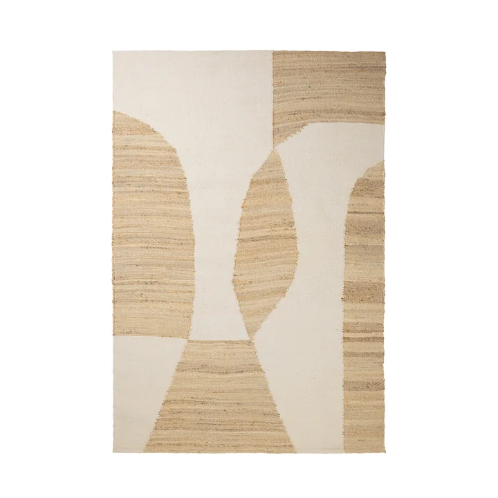 Broste Copenhagen - Lumi Teppich, 140 x 200 cm, weiß / natur