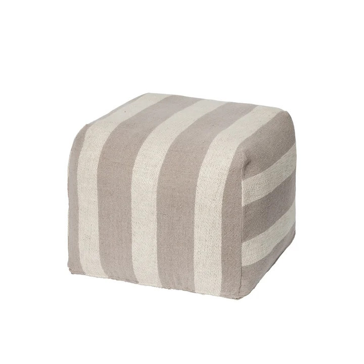Broste Copenhagen - Sigrid Pouf, hellgrau / beige