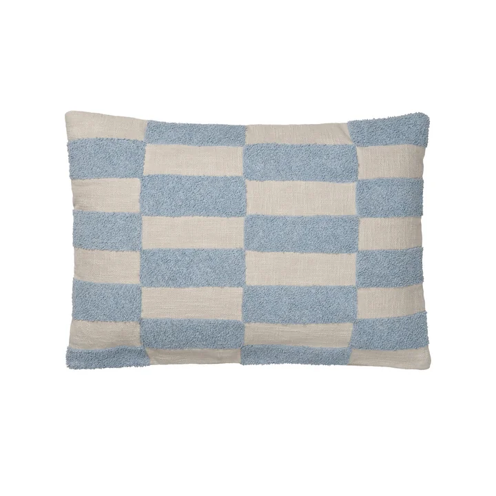 Broste Copenhagen - Jane Kissenbezug, 40 x 60 cm, dusty blue / oatmeal