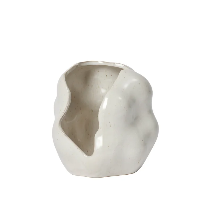 Broste Copenhagen - Hekla Kerzenhalter, Ø 16 x H 16 cm, white cream, Glossy