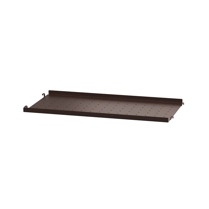 String - Metallboden mit niedriger Kante, 58 x 30 cm, dunkelbraun