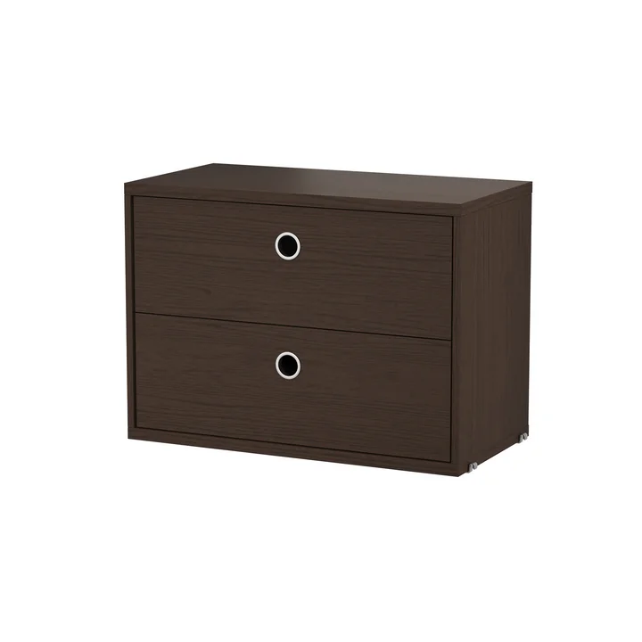 String - Schrankmodul mit Schubladen 58 x 30 cm, Eiche dunkel
