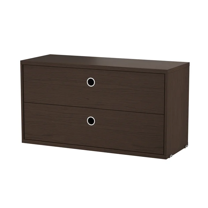 String - Schrankmodul mit Schubladen 78 x 30 cm, Eiche dunkel