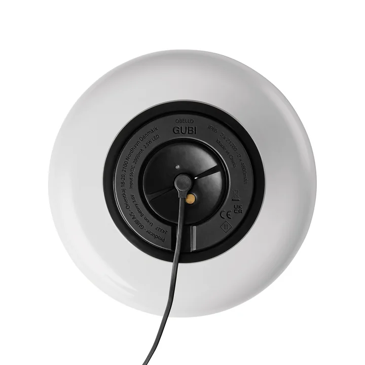 Gubi - Obello LED Akkuleuchte Outdoor, pearl white