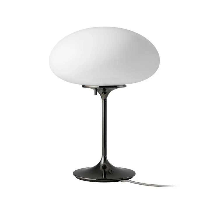 Gubi - Stemlite Tischleuchte H 42 cm, Chrom schwarz / opal