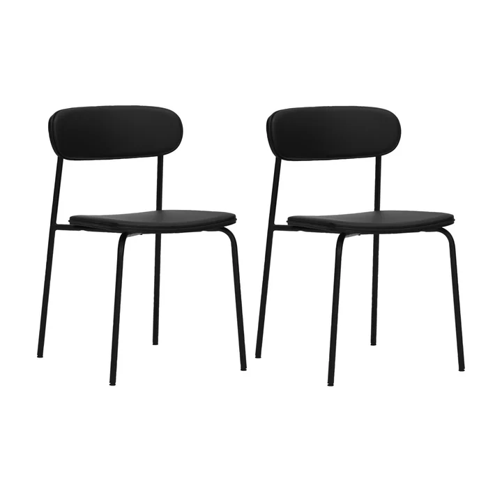 House Doctor - Pova Stuhl, chrom / schwarz (2er-Set)