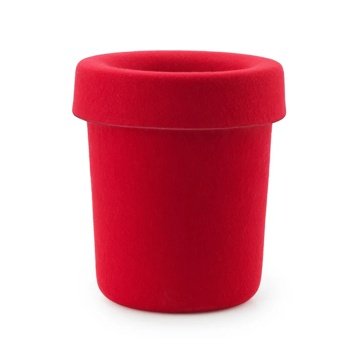 Normann Copenhagen - Hide Büroabfalleimer, bright red
