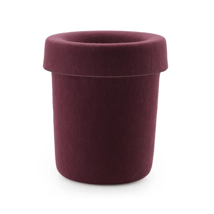 Normann Copenhagen - Hide Büroabfalleimer, burgundy