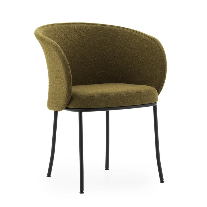 Normann Copenhagen - Knit Armlehnstuhl, schwarz / olive
