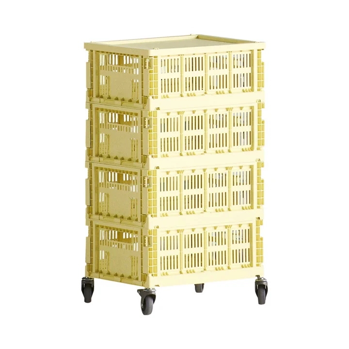 Colour Crate Rollcontainer, hellgelb, recycled