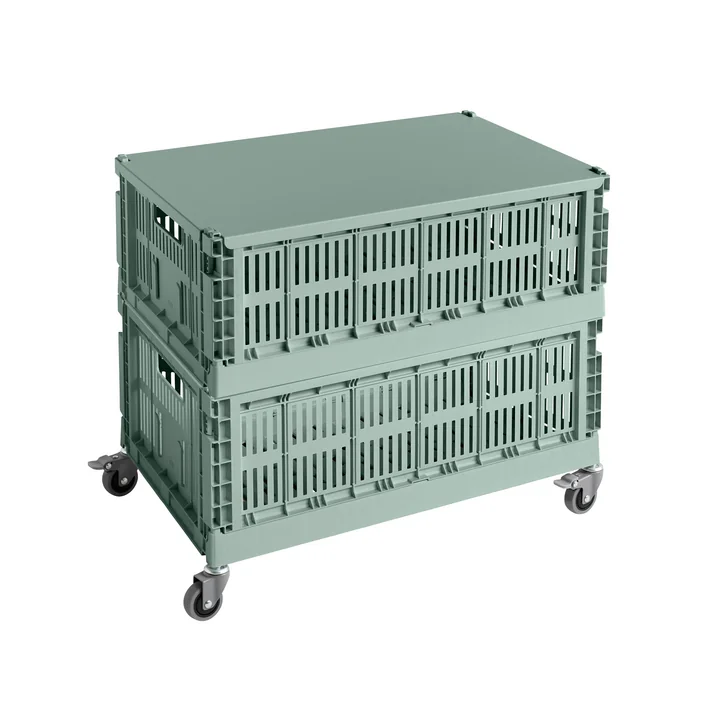 HAY - Beistelltisch auf Rollen, large, salbeigrün, recycled