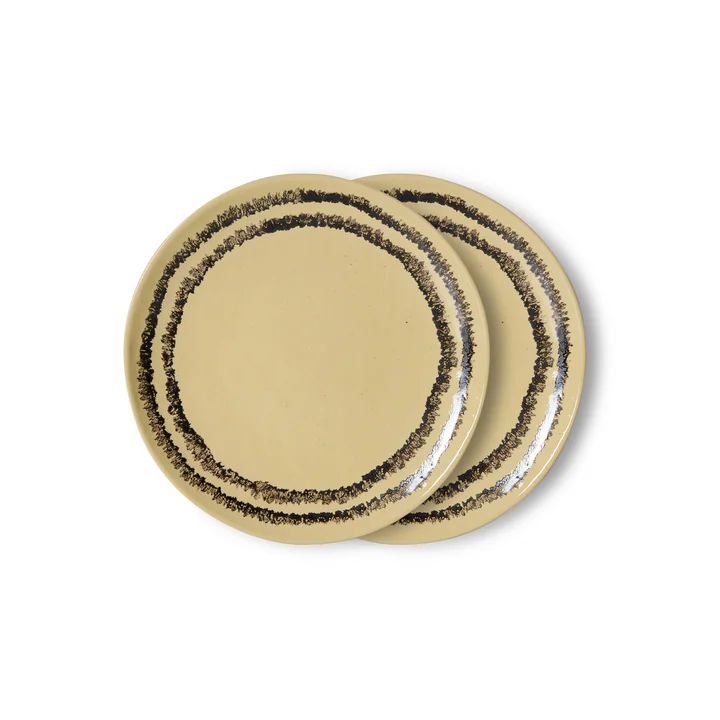 HKLiving - 70's Dessertteller, Ø 17,5 cm, vanilla (2er-Set)