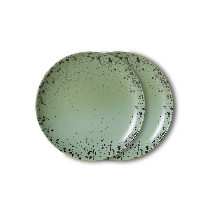 HKLiving - 70's Dessertteller, Ø 17,5 cm, fleck (2er-Set)