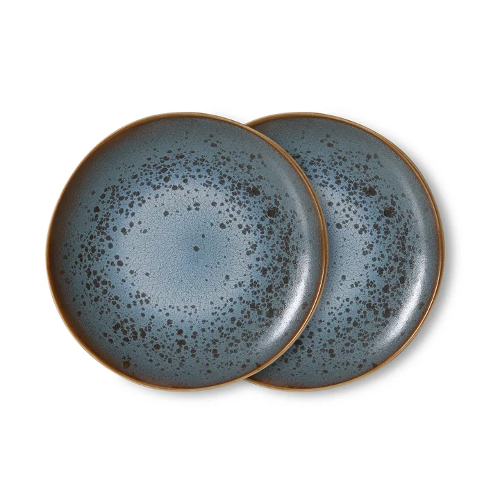 HKLiving - 70's Beilagenteller, Ø 22 cm, mineral (2er-Set)