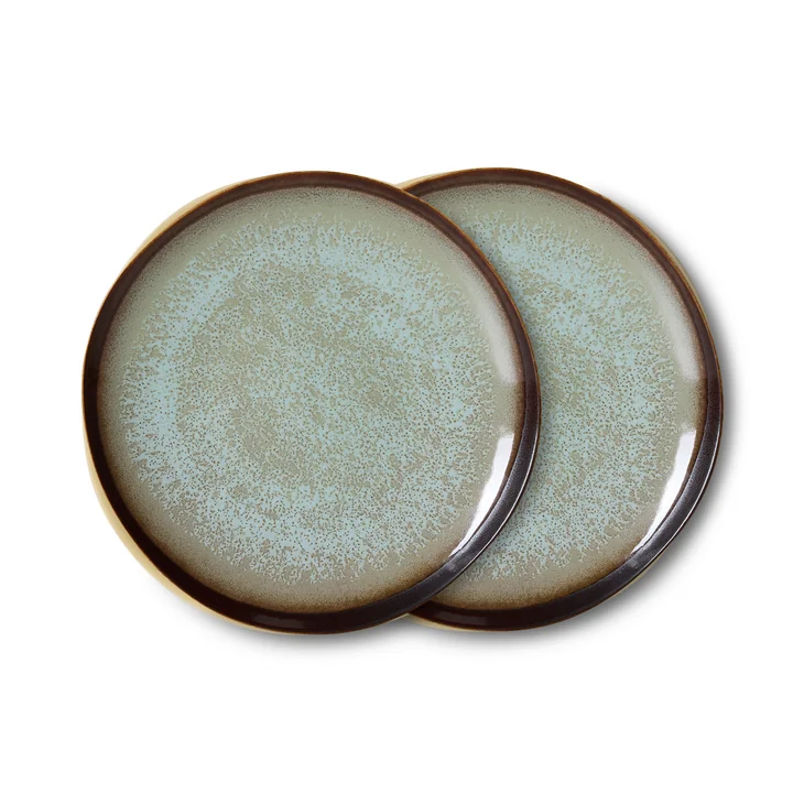 HKLiving - 70's Beilagenteller, Ø 22 cm, contrast (2er-Set)