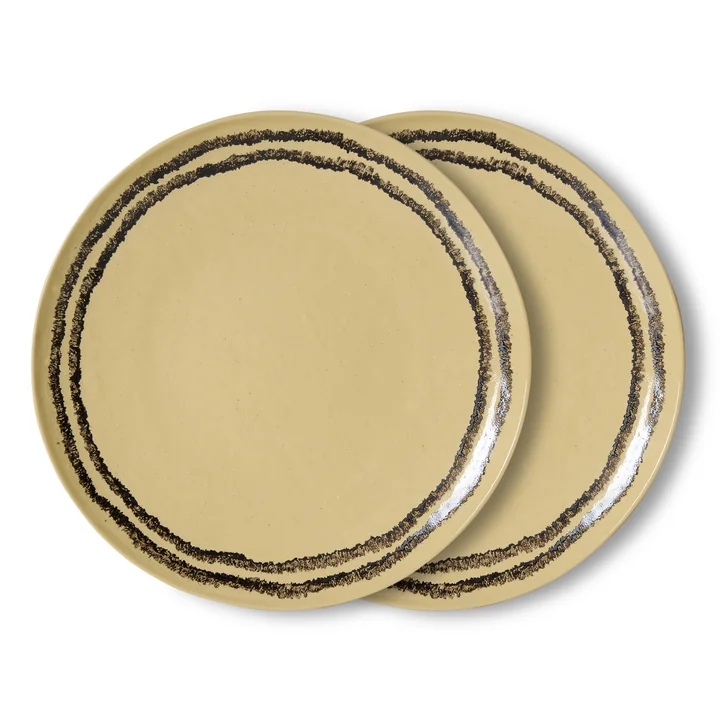 HKLiving - 70's Speiseteller, Ø 27,5 cm, vanilla (2er-Set)