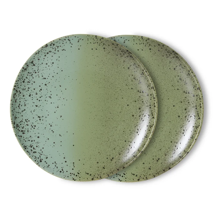 HKLiving - 70's Speiseteller, Ø 27,5 cm, fleck (2er-Set)