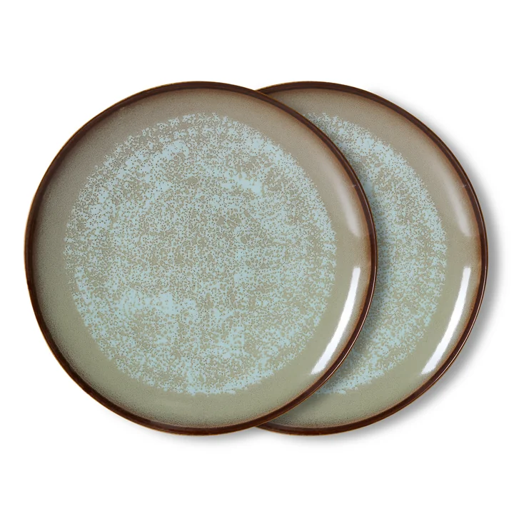 HKLiving - 70's Speiseteller, Ø 27,5 cm, contrast (2er-Set)