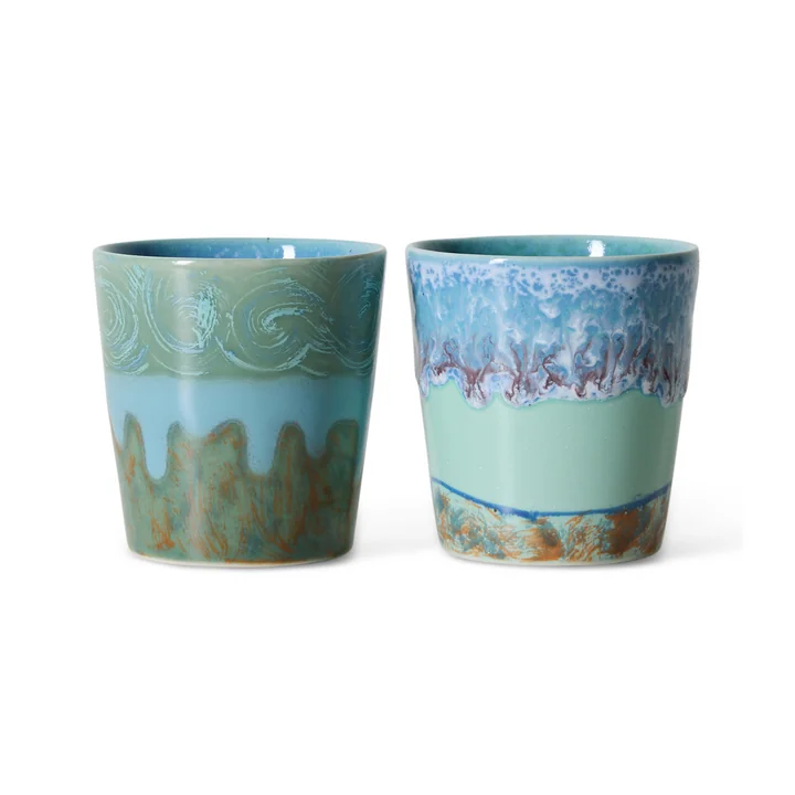 HKliving - 70's Van Gogh Kaffeebecher, 230 ml, self portrait (2er-Set)