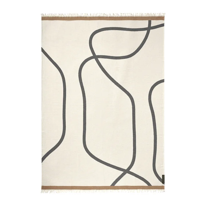 Mette Ditmer - Shadow Decke, 130 x 175 cm, off-white / grau
