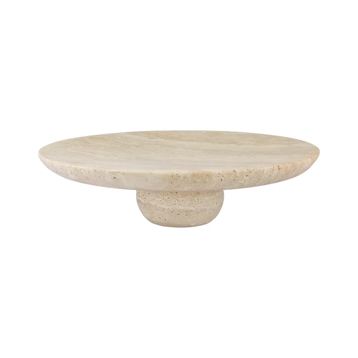 Mette Ditmer - Travertine Pedestal Tablett, leinen