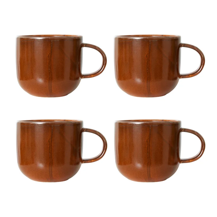 HKliving - Chef Ceramics Becher, 320 ml, burned orange (4er-Set)