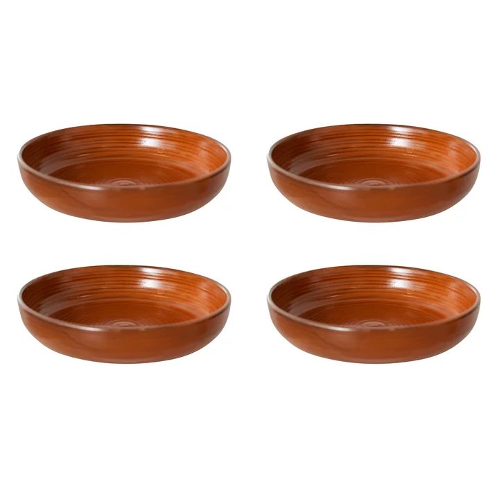 HKliving - Chef Ceramics tiefer Teller, Ø 19,3 cm, burned orange (4er-Set)