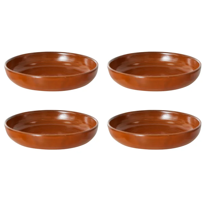 HKliving - Chef Ceramics tiefer Teller, Ø 21,5 cm, burned orange (4er-Set)