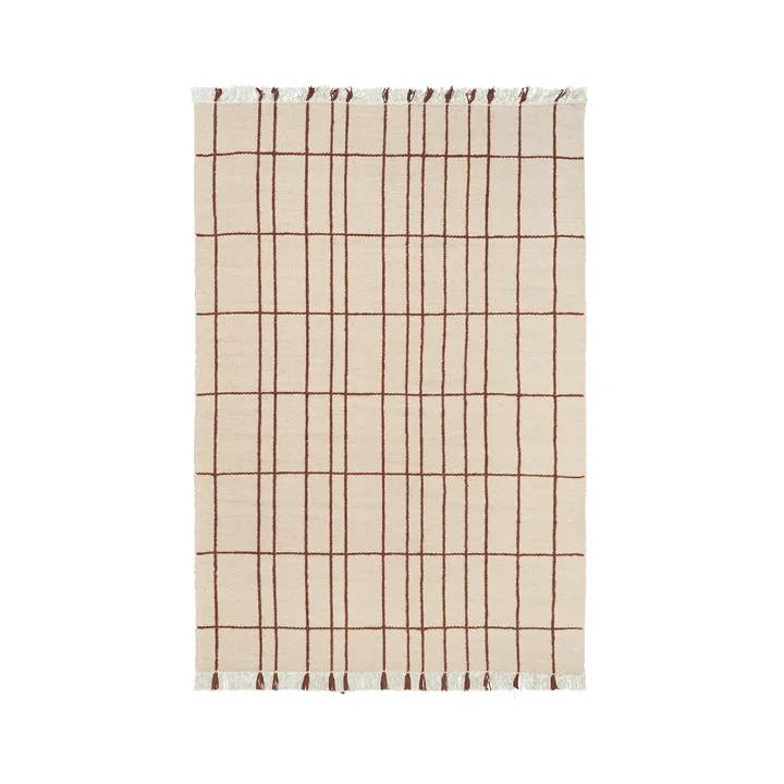 Ferm Living - Sen Teppich, 170 x 240 cm, parchment / chestnut